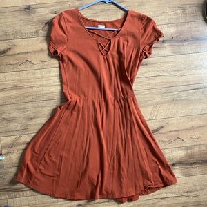 Hollister Burnt Orange T Shirt Dress